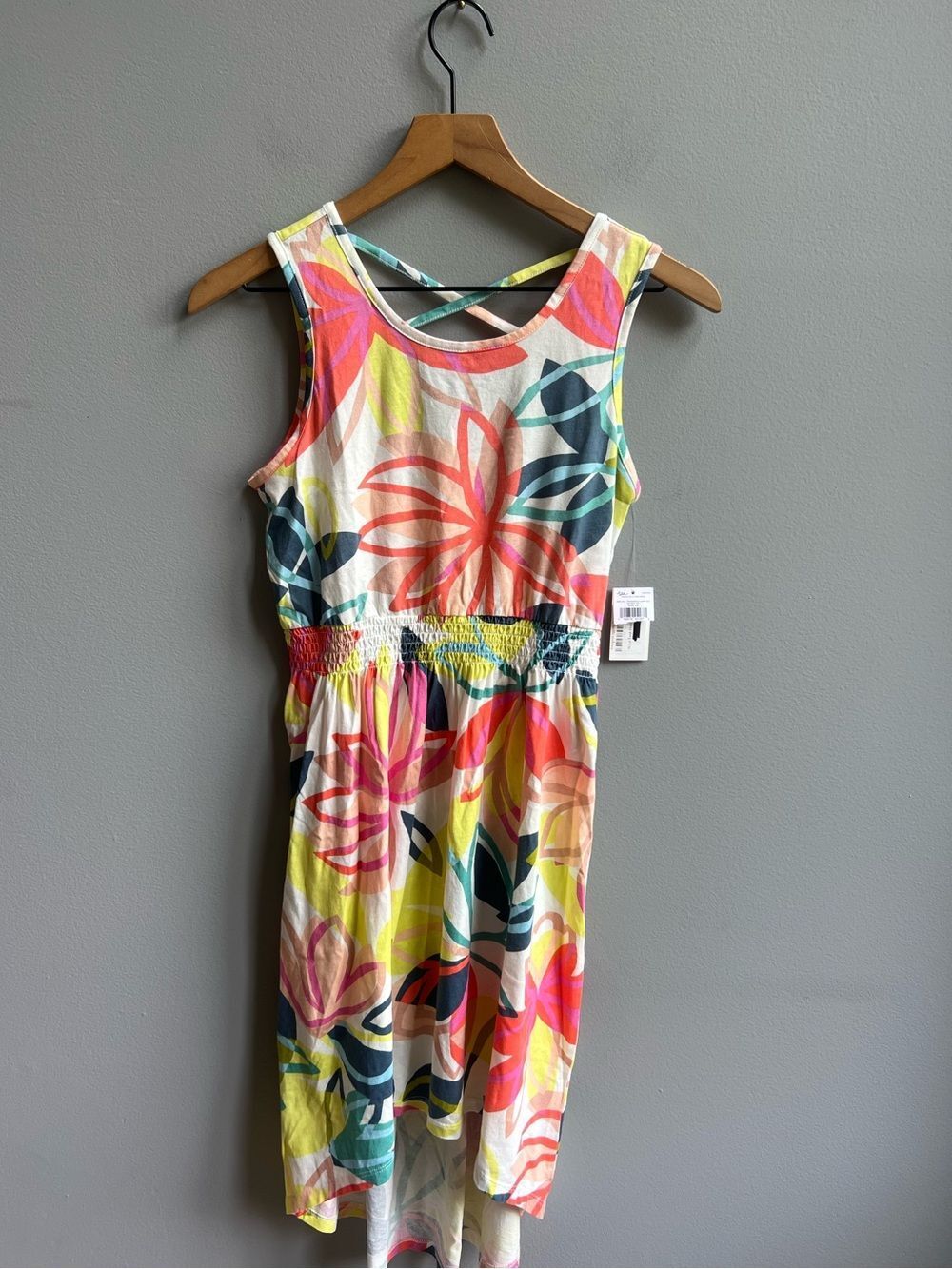 Tea Collection NWT Hi Low Tank Dress Tradewinds Floral Tropical Flower Dress 14